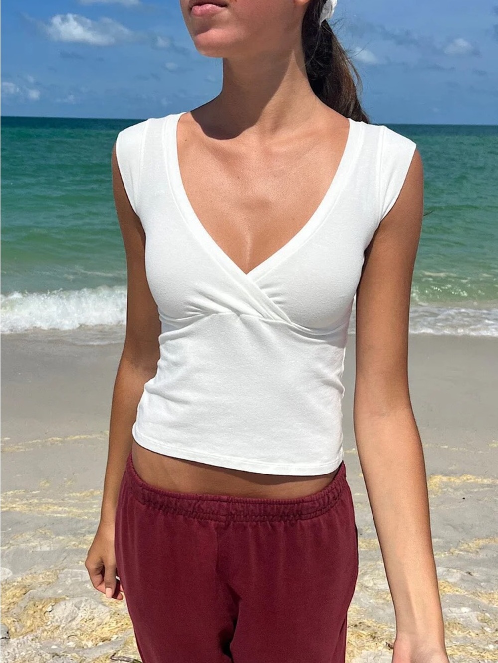 Brandy melville white amara tank top